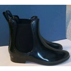 Henry Ferrera Woman's Clarity black Pull On Rain Boots Shoes Size 10 New‎